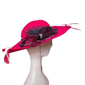 VTG Bollman Red Doeskin Felt Hat 100% Wool